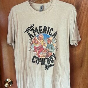 Next Level vintage Cream Graphic T-Shirt size medium